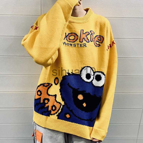 men's sweaters harajuku japanese retro cute sesame street sweater women loose cartoon anime jumper knitted sweater men street clothing, White;black
men's sweaters harajuku japanese retro cute sesame street sweater women loose cartoon anime jumper knitted sweater men street clothing, White;black