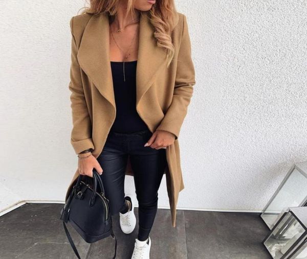 long wool blends coat women lapel wide collar open front cardigan jacket office warm overcoat womens ladies coat manteau femme5097443, Black
long wool blends coat women lapel wide collar open front cardigan jacket office warm overcoat womens ladies coat manteau femme5097443, Black
