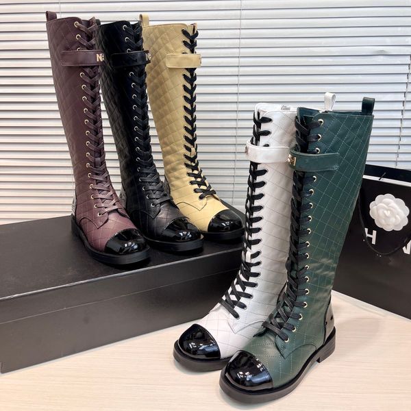 lace up knee boots round toe chunky block heels flat women's luxury designer leather fashion drees shoes factory footwear size 35-41 wi, Black
lace up knee boots round toe chunky block heels flat women's luxury designer leather fashion drees shoes factory footwear size 35-41 wi, Black