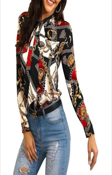 women blouse fashion streetwear panelled contrast color chain pattern print womens shirts autumn long sleeve lapel neck tie w4154843, White
women blouse fashion streetwear panelled contrast color chain pattern print womens shirts autumn long sleeve lapel neck tie w4154843, White