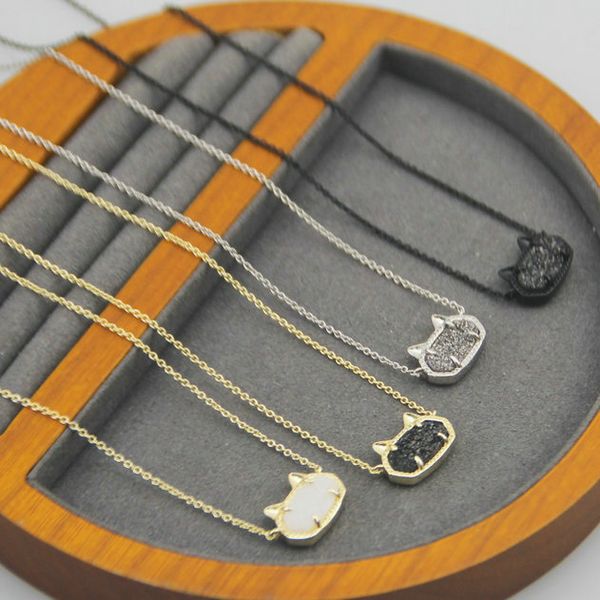pendant necklaces necklace cats 4colors druse real 18k gold plated dangles glitter jewelries letter gift with dust bag, Silver
pendant necklaces necklace cats 4colors druse real 18k gold plated dangles glitter jewelries letter gift with dust bag, Silver
