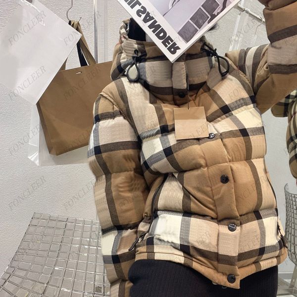 men women brand down jackets luxiry striped plaid super warm hooded coat winter parka outwear down vest removable sleeves sml, Black 
men women brand down jackets luxiry striped plaid super warm hooded coat winter parka outwear down vest removable sleeves sml, Black