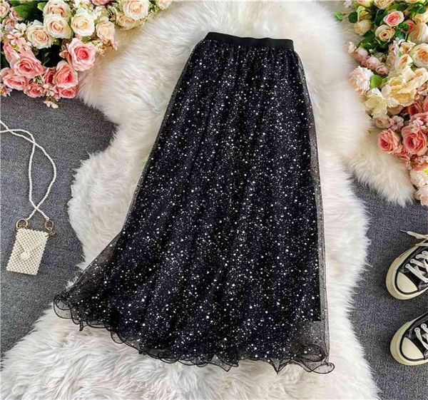 autumn winter temperament sequined skirt with sweater fantasy starry sky long high waist mesh a-line uk93 210062021561, Black
autumn winter temperament sequined skirt with sweater fantasy starry sky long high waist mesh a-line uk93 210062021561, Black