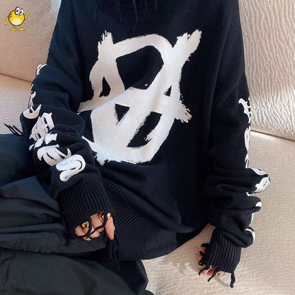 men's sweaters winter clothes vtm graffiti pattern high collar fashion casual couple outdoor men woman black ragged vetements sweater 2, White;black
men's sweaters winter clothes vtm graffiti pattern high collar fashion casual couple outdoor men woman black ragged vetements sweater 2, White;black