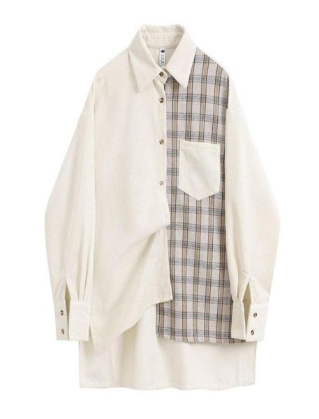 women039s blouses shirts 2021 spring women korean fashion style simply corduroy long sleeve patchwork plaid loose casual8705418, White
women039s blouses shirts 2021 spring women korean fashion style simply corduroy long sleeve patchwork plaid loose casual8705418, White