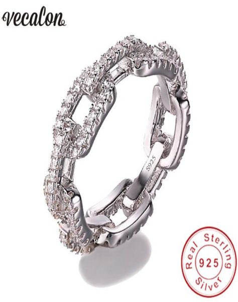 vecalon luxury jewelry 100 soild 925 sterling silver ring 5a zircon cz chain shape engagement wedding band rings for women men5660770, Slivery;golden
vecalon luxury jewelry 100 soild 925 sterling silver ring 5a zircon cz chain shape engagement wedding band rings for women men5660770, Slivery;golden