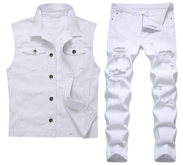 white men039s vest and jeans 2pcs sets summer tracksuits ripped hole slimfit denim waistcoat pants two piece set conjuntos d1186204, Gray
white men039s vest and jeans 2pcs sets summer tracksuits ripped hole slimfit denim waistcoat pants two piece set conjuntos d1186204, Gray