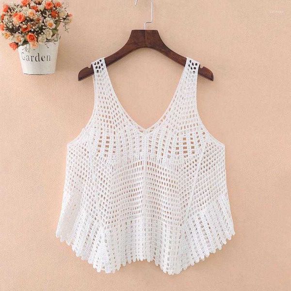 women's tanks knitted vest crochet mesh fashion loose summer clothes korean 2023 crop y2k harajuku grunge body clothing woman, White
women's tanks knitted vest crochet mesh fashion loose summer clothes korean 2023 crop y2k harajuku grunge body clothing woman, White