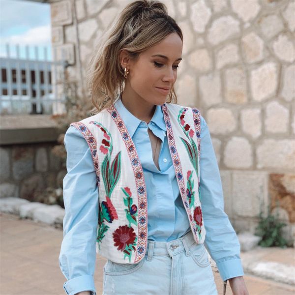 women's vests women vintage floral embroidered vest v neck sleeveless waistcoat vests for woman summer holiday female crop 230808, Black;white
women's vests women vintage floral embroidered vest v neck sleeveless waistcoat vests for woman summer holiday female crop 230808, Black;white