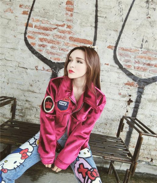 women039s autumn new fashion personality appliques cool boyfriend style velvet short jacket coat motorcycle casacos smlxl9480694, Black;brown
women039s autumn new fashion personality appliques cool boyfriend style velvet short jacket coat motorcycle casacos smlxl9480694, Black;brown