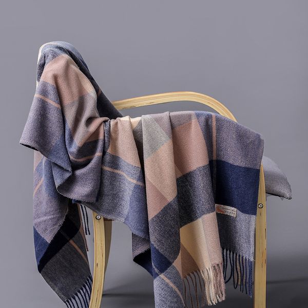 scarves designer brand autumn and winter thick coat classic female scarf plaid imitation cashmere fringed big shawl dualuse scarf 230808, Blue;gray
scarves designer brand autumn and winter thick coat classic female scarf plaid imitation cashmere fringed big shawl dualuse scarf 230808, Blue;gray