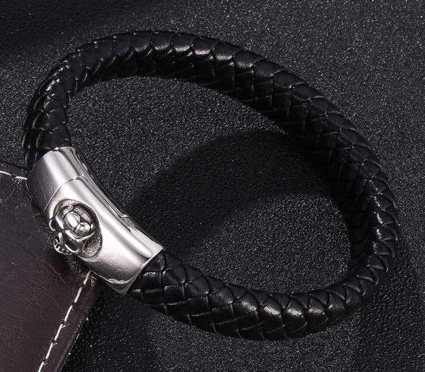 charm bracelets punk for men black leather braided bracelet bangles skull magnetic buckle male wrist band fashion jewelry gifts st8487058, Golden;silver
charm bracelets punk for men black leather braided bracelet bangles skull magnetic buckle male wrist band fashion jewelry gifts st8487058, Golden;silver