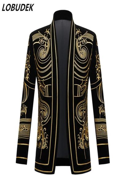 men039s vintage gold embroidered velvet blazer england style plus size suit jacket singer stage performance costume bar dj tuxe3696575, White;black
men039s vintage gold embroidered velvet blazer england style plus size suit jacket singer stage performance costume bar dj tuxe3696575, White;black