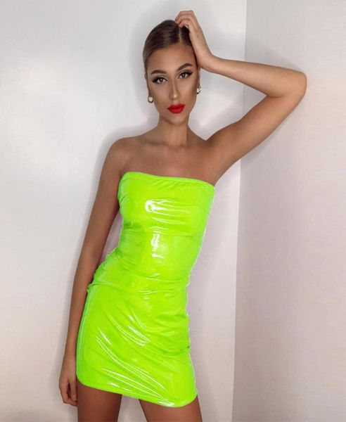 strapless pu leather high waist dresses neon green summer women fashion slim bodycon party club dress6097282, Black;gray
strapless pu leather high waist dresses neon green summer women fashion slim bodycon party club dress6097282, Black;gray