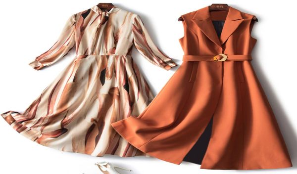 2021 autumn winter long sleeve round neck blue orange contrast color dress sleeveless notchedlapel belted midcalf vest dress8037507, White
2021 autumn winter long sleeve round neck blue orange contrast color dress sleeveless notchedlapel belted midcalf vest dress8037507, White