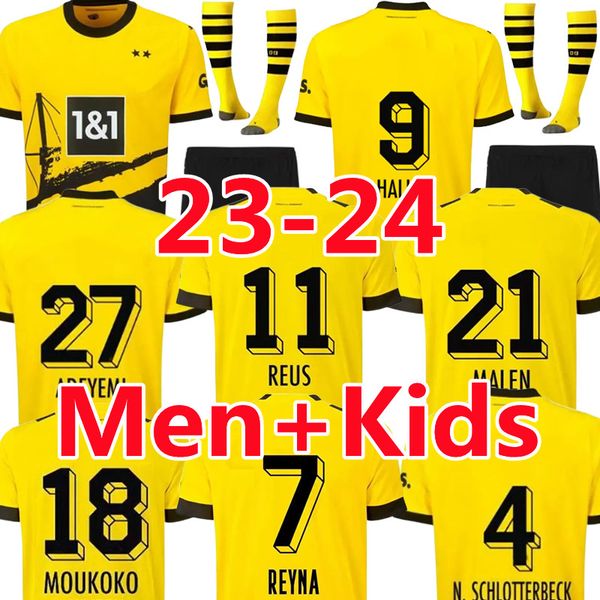 23 24 soccer jerseys reus haller yeyna adeyemi n. schlotterbeck hummels brandt moukoko malen f. nmecha dortmund 2023 2024 football shirt men, Black;yellow
23 24 soccer jerseys reus haller yeyna adeyemi n. schlotterbeck hummels brandt moukoko malen f. nmecha dortmund 2023 2024 football shirt men, Black;yellow
