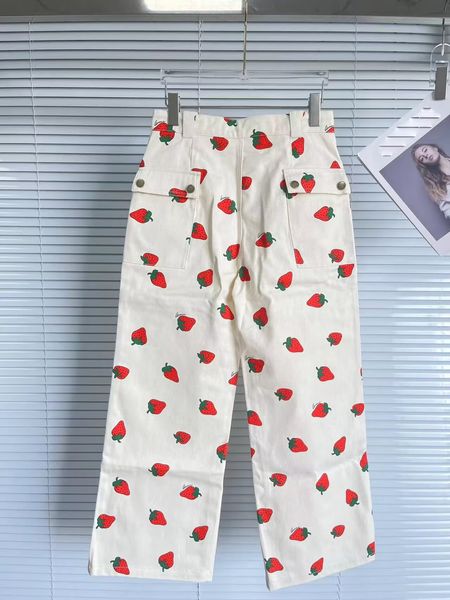 fashion designer pants for women with strawberry pattern printing women's trousers 243125
fashion designer pants for women with strawberry pattern printing women's trousers 243125