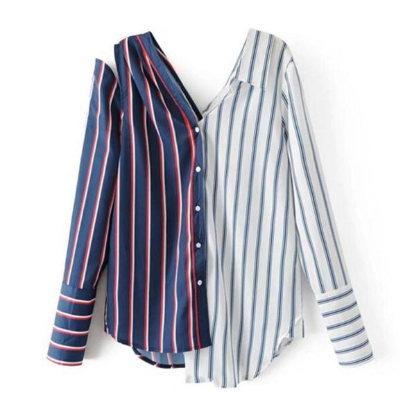 chic asymmetry contrast color blue white striped shirt 2017 new woman off the shoulder spliced blouse blusas chemise femme3472327
chic asymmetry contrast color blue white striped shirt 2017 new woman off the shoulder spliced blouse blusas chemise femme3472327