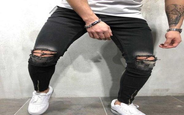 black jeans men jeans destroyed ripped design pencil pants ankle skinny men street clothe x06216157125, Blue
black jeans men jeans destroyed ripped design pencil pants ankle skinny men street clothe x06216157125, Blue