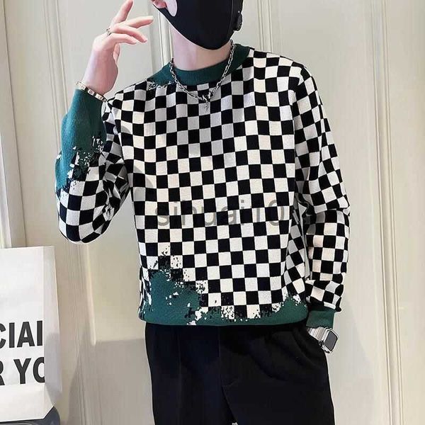 men's sweaters stylish o-neck knitted spliced all-match lattice sweater men's clothing 2022 autumn new casual pullovers loose warm, White;black
men's sweaters stylish o-neck knitted spliced all-match lattice sweater men's clothing 2022 autumn new casual pullovers loose warm, White;black
