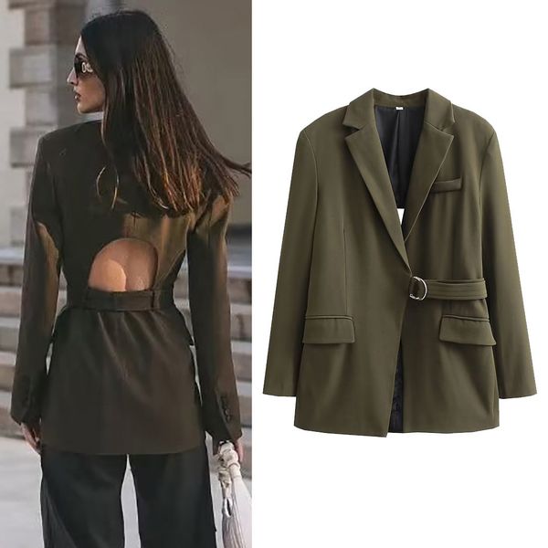 women's suits blazers hdimm traf fashion backless blazer for women 2023 summer vintage waistband coat female notched collar outwear 230, White;black
women's suits blazers hdimm traf fashion backless blazer for women 2023 summer vintage waistband coat female notched collar outwear 230, White;black