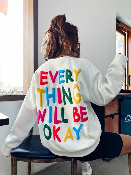 womens hoodies sweatshirts everything will be okay creativity letter womans clothing personality allmath fashion casual crewneck female swea, Black
womens hoodies sweatshirts everything will be okay creativity letter womans clothing personality allmath fashion casual crewneck female swea, Black