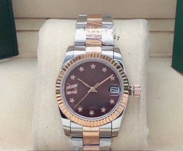 31mm women's automatic mechanical watch ladies watches five-pointed star face womens stainless steel folding buckle sport waterproof wr, Slivery;brown
31mm women's automatic mechanical watch ladies watches five-pointed star face womens stainless steel folding buckle sport waterproof wr, Slivery;brown