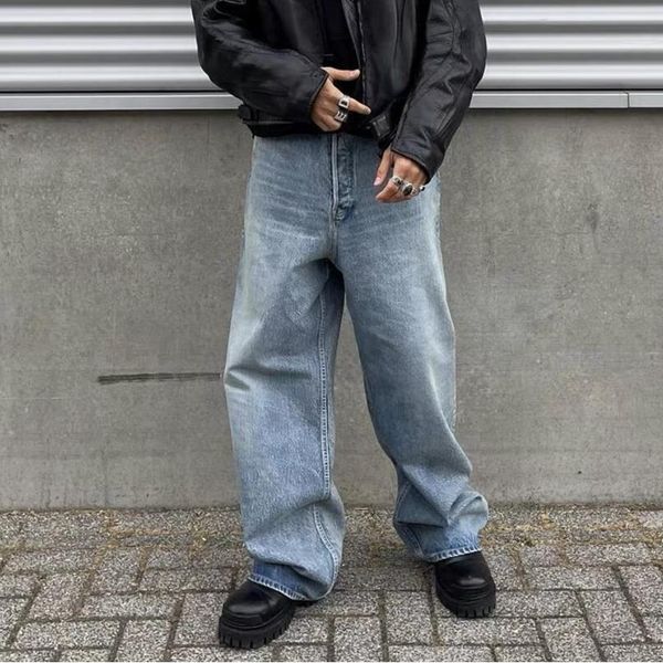 high street washed blue wide leg baggy jeans for men and women straight denim pants oversized loose trousers, Black;brown
high street washed blue wide leg baggy jeans for men and women straight denim pants oversized loose trousers, Black;brown