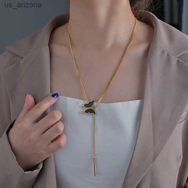 316l stainless steel simple temperament butterfly flow long pendant chain necklace no fade l230620, Silver
316l stainless steel simple temperament butterfly flow long pendant chain necklace no fade l230620, Silver