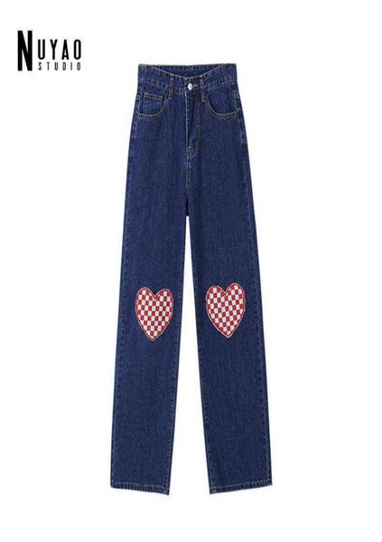 new women loose vintage harajuku jeans high waist denim casual patchwork heart pants summer female jeans fashion trousers t2207284819499, Blue
new women loose vintage harajuku jeans high waist denim casual patchwork heart pants summer female jeans fashion trousers t2207284819499, Blue