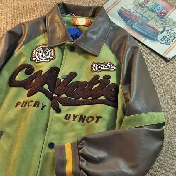 mens jackets high street flocking embroidered suede jacket couple spring and autumn european american baseball uniform 230808, Black;brown
mens jackets high street flocking embroidered suede jacket couple spring and autumn european american baseball uniform 230808, Black;brown