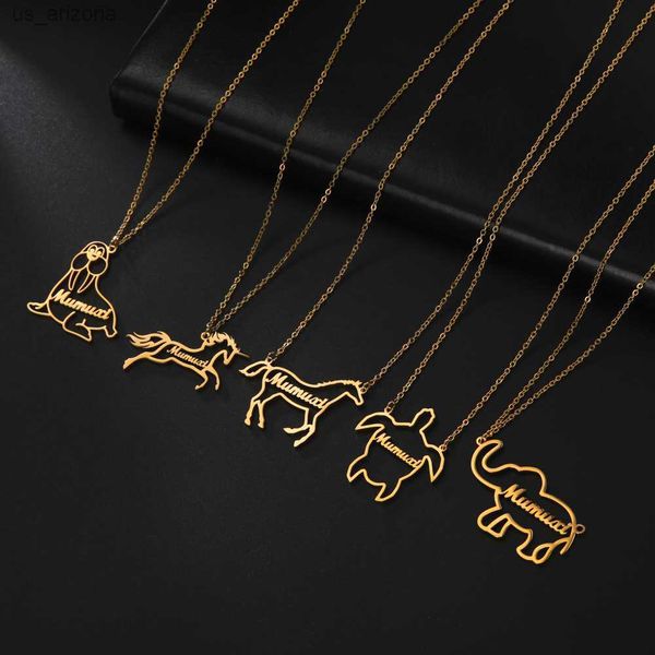 lemegeton custom horse turtle name necklace personalized women men unicorn animal choker necklaces stainless steel jewelry l230620, Silver
lemegeton custom horse turtle name necklace personalized women men unicorn animal choker necklaces stainless steel jewelry l230620, Silver