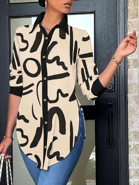 women's blouses shirts women shirts blouses letter print long sleeve single breasted straight high split long shirt female fashion car, White
women's blouses shirts women shirts blouses letter print long sleeve single breasted straight high split long shirt female fashion car, White