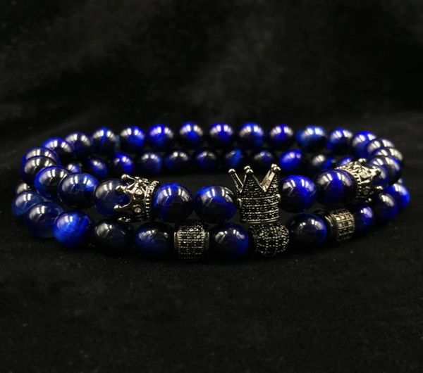 men039s bracelet 2pcs set of luxury natural tiger eye stone cz crown charm wrist strap accessories gift valentine039s day h3007856, Golden;silver
men039s bracelet 2pcs set of luxury natural tiger eye stone cz crown charm wrist strap accessories gift valentine039s day h3007856, Golden;silver