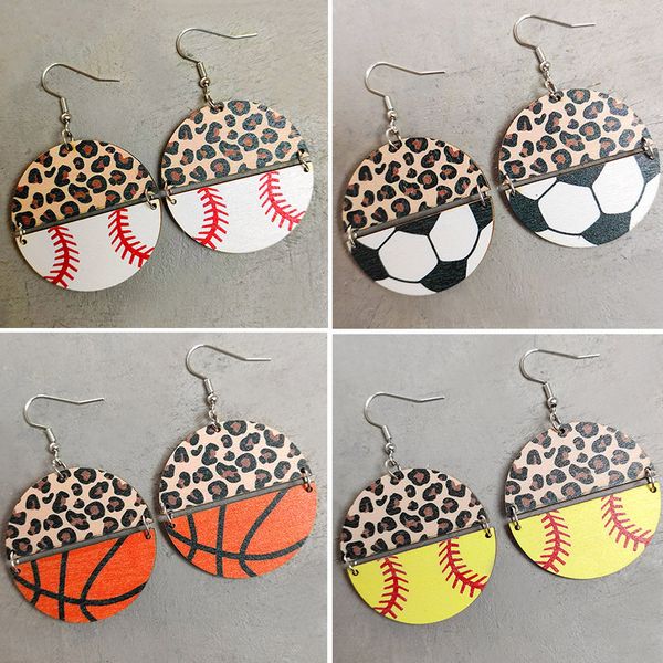 leopard sports earrings charm wooden soccer half round splicing pendant earring studs, Golden
leopard sports earrings charm wooden soccer half round splicing pendant earring studs, Golden