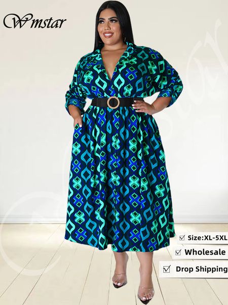 plus size dresses wmstar size women with belt v neck print maxi dress elegant office lady fashion streetwear wholesale drop 230809, Black
plus size dresses wmstar size women with belt v neck print maxi dress elegant office lady fashion streetwear wholesale drop 230809, Black
