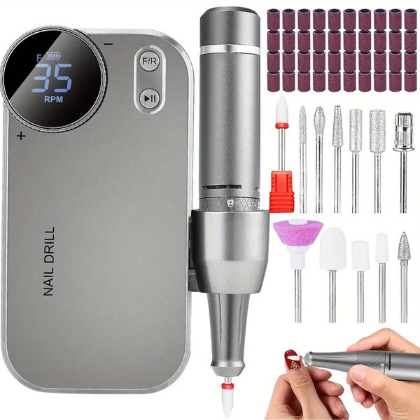 35000 rpm professional electric nail file - rechargeable, portable & perfect for acrylic gel polishing & removing
35000 rpm professional electric nail file - rechargeable, portable & perfect for acrylic gel polishing & removing