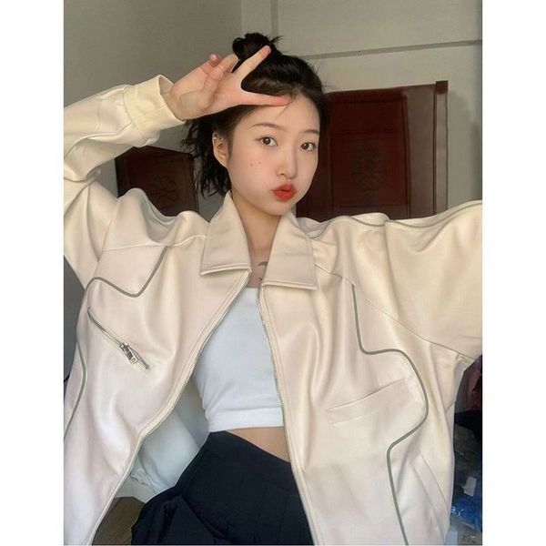 womens jackets deeptown vintage racing leather jacket women oversized harajuku fashion japanese y2k streetwear korean style aesthetic 230808, Black;brown
womens jackets deeptown vintage racing leather jacket women oversized harajuku fashion japanese y2k streetwear korean style aesthetic 230808, Black;brown