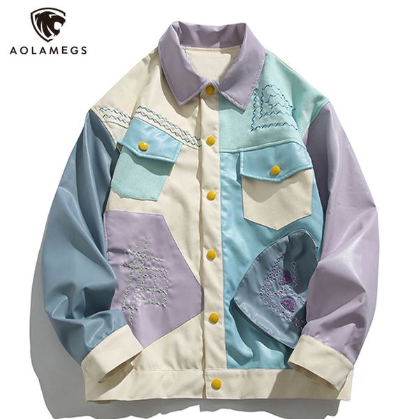 mens jackets streetwear y2k jacket splicing hit color leather denim summer harajuku couple coats pockets design outerwear 230809, Black;brown
mens jackets streetwear y2k jacket splicing hit color leather denim summer harajuku couple coats pockets design outerwear 230809, Black;brown