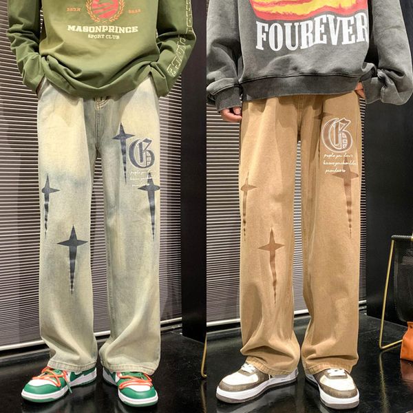 mens jeans retro embroidery flame neutral wide leg denim trousers loose straight man pants boy casual baggy hip hop 230809, Blue
mens jeans retro embroidery flame neutral wide leg denim trousers loose straight man pants boy casual baggy hip hop 230809, Blue