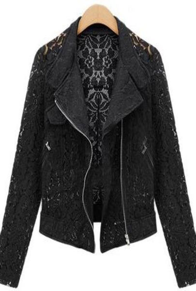 women lace biker jacket autumn new full lace outerwear female leisure casual short jacket metal outerwear jacket clot9340683, Black;brown
women lace biker jacket autumn new full lace outerwear female leisure casual short jacket metal outerwear jacket clot9340683, Black;brown