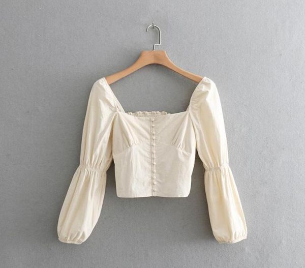 court style square collar casual short blouse shirt women retro puff sleeve elastic chic chemise blusas ls32738233304, White
court style square collar casual short blouse shirt women retro puff sleeve elastic chic chemise blusas ls32738233304, White