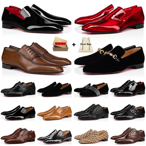 with box 2023 designer mens leather shoes brand plate-forme brand red bottoms men sneakers vintage patent luxurys rivets slip on bottom loaf, Black
with box 2023 designer mens leather shoes brand plate-forme brand red bottoms men sneakers vintage patent luxurys rivets slip on bottom loaf, Black