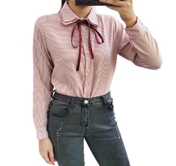 women spring elegant preppy striped buttons bandage long sleeve blouse shirt office lady slim casual korean 2021 sj5397m wome9169147, White
women spring elegant preppy striped buttons bandage long sleeve blouse shirt office lady slim casual korean 2021 sj5397m wome9169147, White