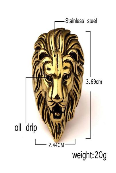fashion men stainless steel ring hip hop punk style vintage golden color black lion head rings jewelry size 7152758387, Silver
fashion men stainless steel ring hip hop punk style vintage golden color black lion head rings jewelry size 7152758387, Silver