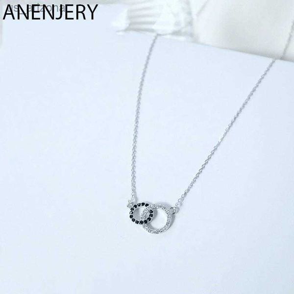 anenjery silver color charming mosaic zircon black and white interlock circle necklaces for women chain necklace jewelry s-n345 l230620
anenjery silver color charming mosaic zircon black and white interlock circle necklaces for women chain necklace jewelry s-n345 l230620