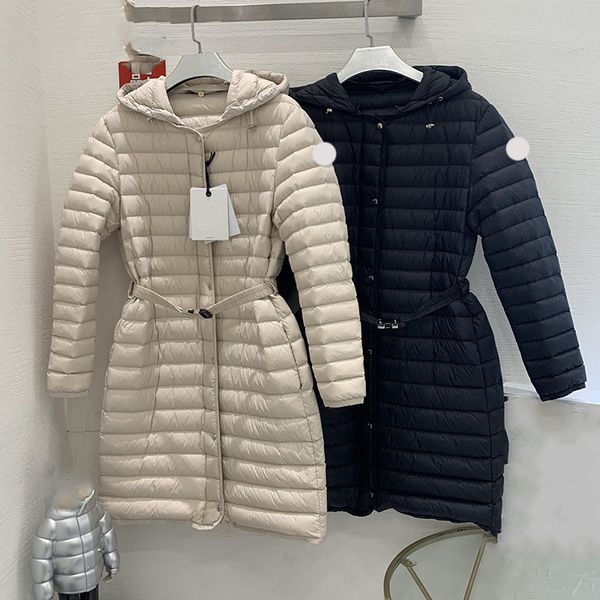 luxury designer women down parkas embroidered badge medium length slim fitting waist belt with hood winter jacket women thickened warm loose, Black
luxury designer women down parkas embroidered badge medium length slim fitting waist belt with hood winter jacket women thickened warm loose, Black