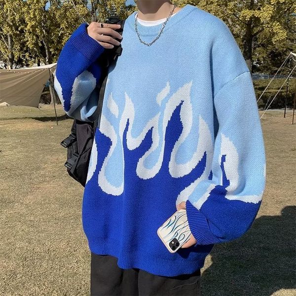 men's sweaters spring and autumn gradual gradient flame pullover sweater for men baggy knitted couple oversize harajuku y2k jumpers 230, White;black
men's sweaters spring and autumn gradual gradient flame pullover sweater for men baggy knitted couple oversize harajuku y2k jumpers 230, White;black