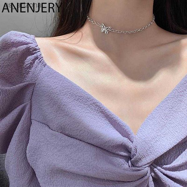 anenjery silver color vintage hollow butterfly choker necklace for women punk party jewelry gifts wholesale s-n697 l230620
anenjery silver color vintage hollow butterfly choker necklace for women punk party jewelry gifts wholesale s-n697 l230620