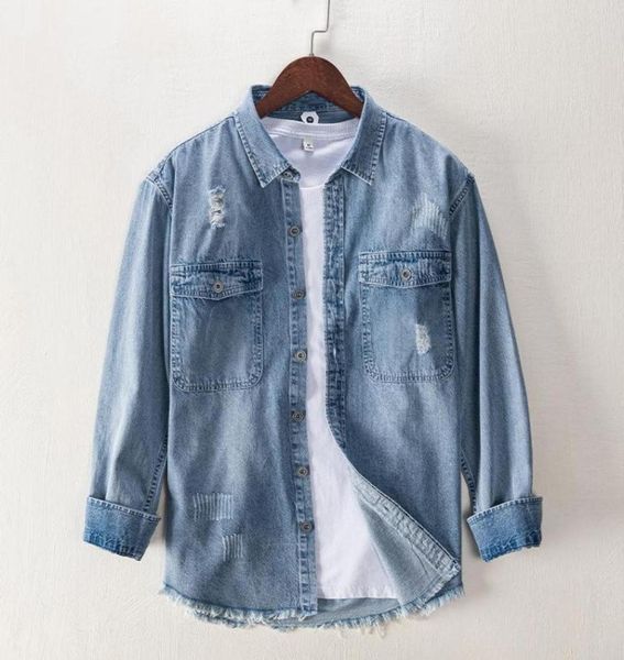 men039s casual shirts vintage rustic hole denim shirt fashion punk streetwear clothing cowboy jeans slim fit5428294, White;black
men039s casual shirts vintage rustic hole denim shirt fashion punk streetwear clothing cowboy jeans slim fit5428294, White;black